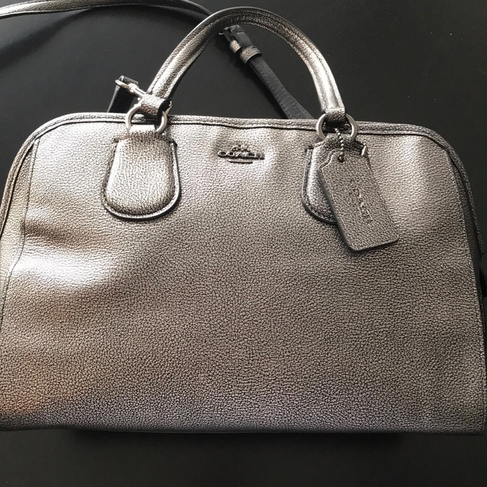 Gently used metallic Coach Bag
